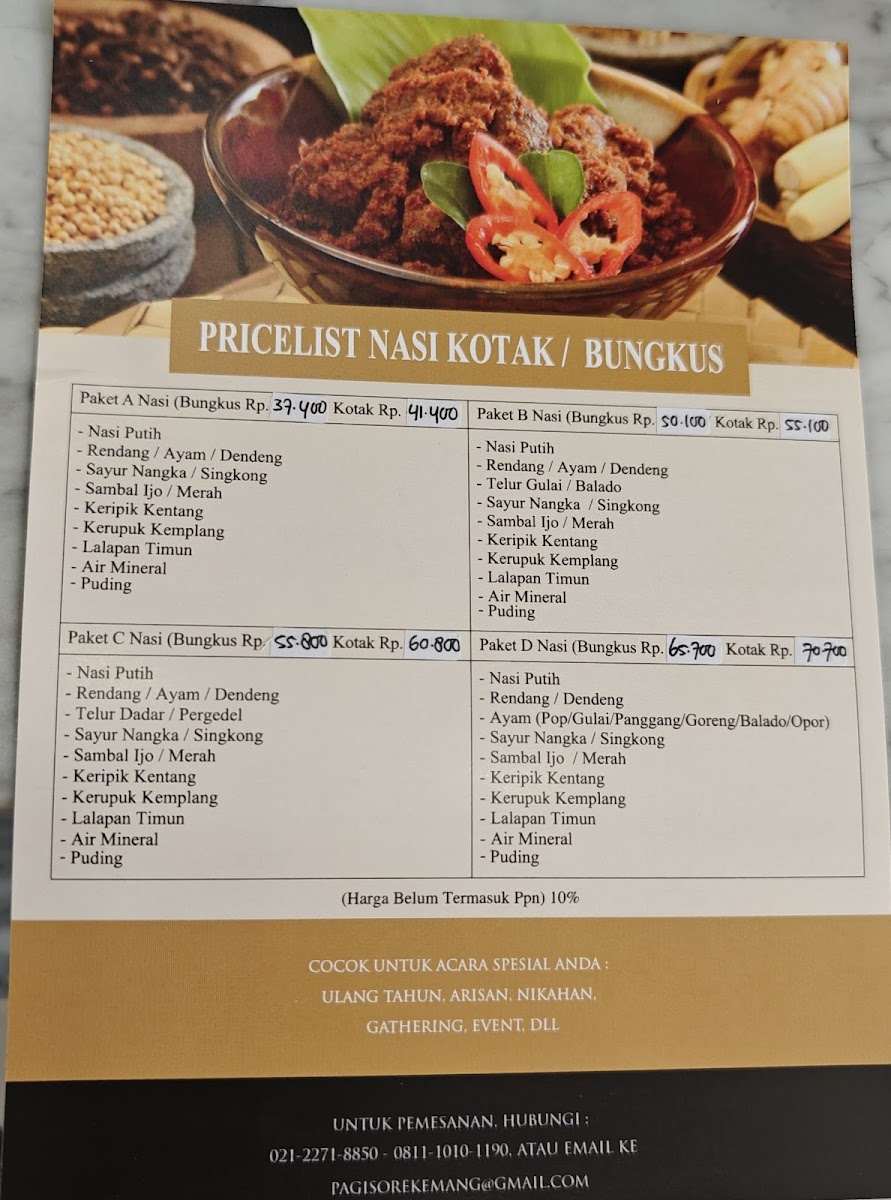 Pagi Sore Kemang Menu - Image 1